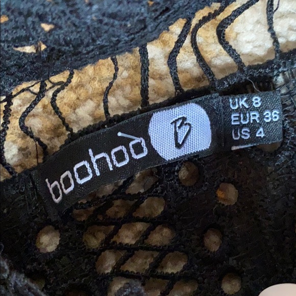 (Sold) boohoo Crochet High Neck Midi Dress Black 4 - Picture 11 of 11